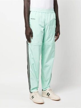 Adidas x Wales Bonner Mint Green Track Joggers with Brown Side Stripes